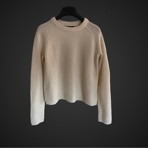 Jenni Kayne Sweaters - Jenni Kayne Sweater Women's Cream Cropped Knit Crew Neck Long Sleeve Size XS